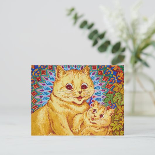 Mutter mit Kitten von Louis Wain Postkarte (Stehend Vorderseite)