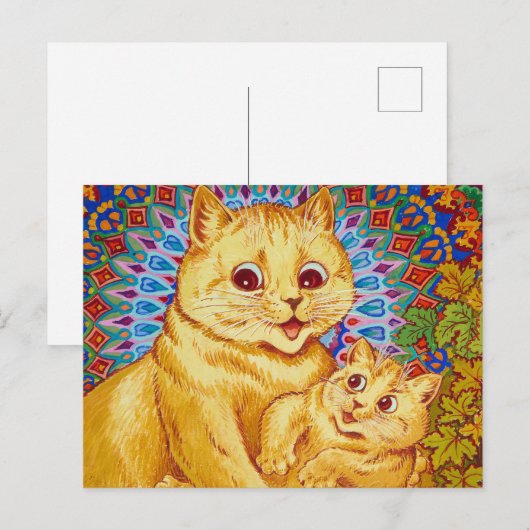 Mutter mit Kitten von Louis Wain Postkarte (Vorne/Hinten)
