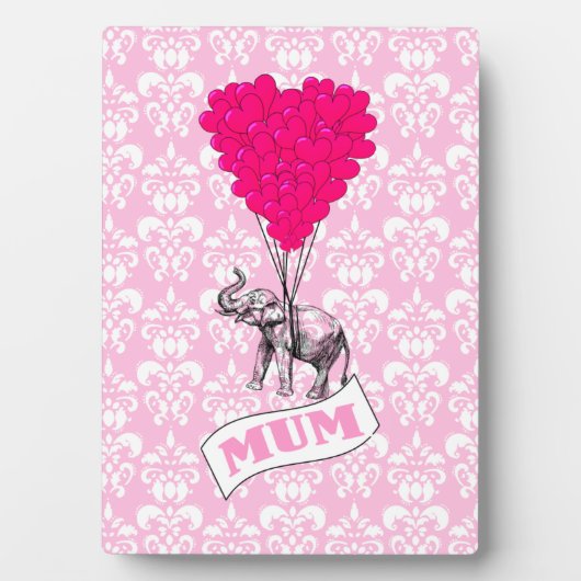 Mutter mit rosa Elefanten Fotoplatte (Vorderseite)