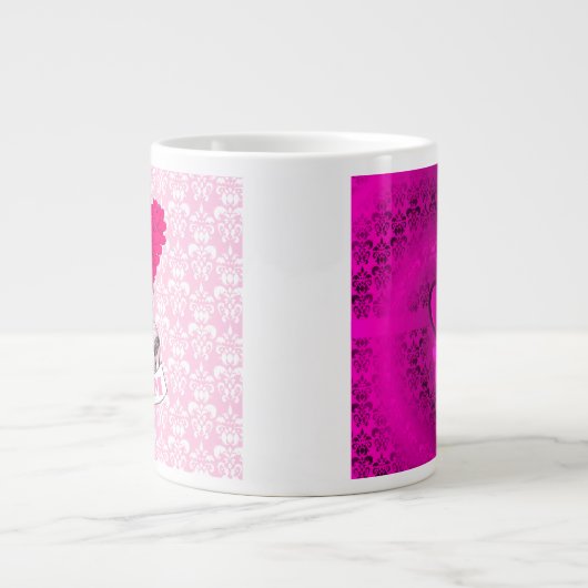 Mutter mit rosa Elefanten Jumbo-Tasse (Vorderseite)