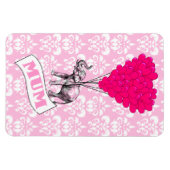 Mutter mit rosa Elefanten Magnet (Horizontal)