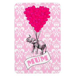 Mutter mit rosa Elefanten Magnet