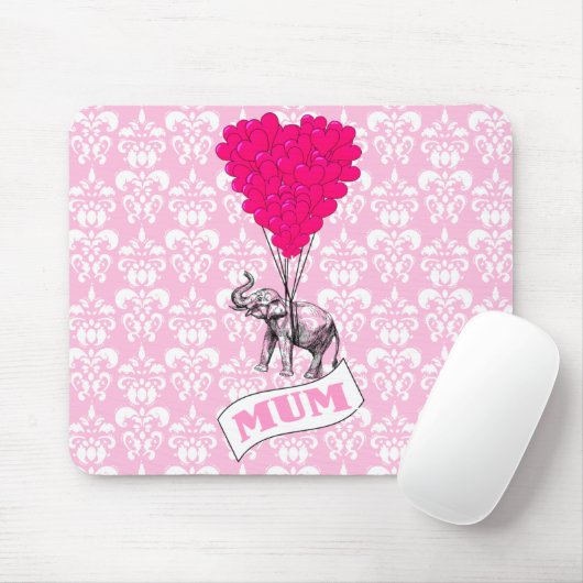 Mutter mit rosa Elefanten Mousepad (Mit Mouse)