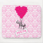 Mutter mit rosa Elefanten Mousepad (Vorne)