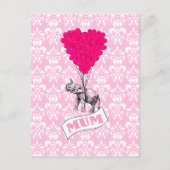 Mutter mit rosa Elefanten Postkarte (Vorderseite)