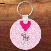 Mutter mit rosa Elefanten Schlüsselanhänger (Vorderseite)
