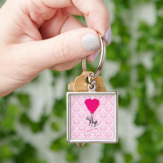 Mutter mit rosa Elefanten Schlüsselanhänger (Hand)