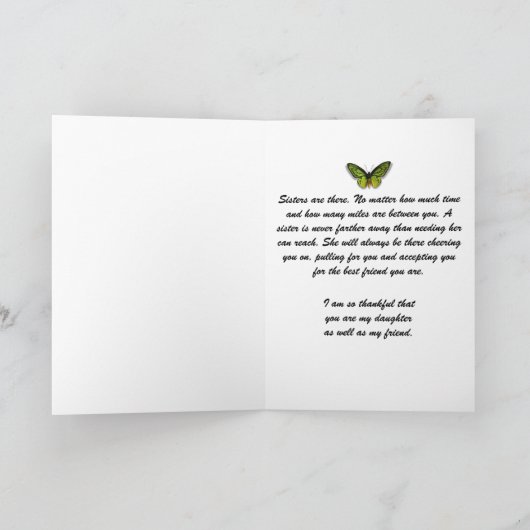 Mutter mit Tochter Dankeskarte (Innenseite)