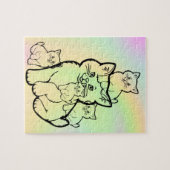 Mutter mit vier kleinen Puzzles (Horizontal)