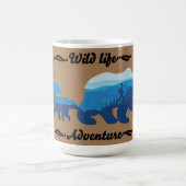 Mutter mit zwei Jungen-Waldlandschaft Kaffeetasse (Mittel)