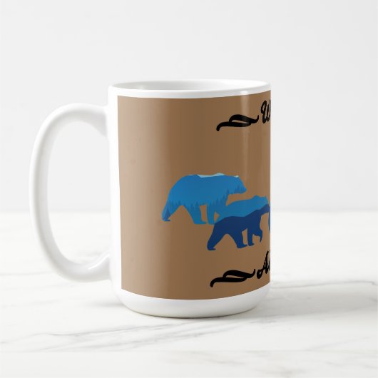 Mutter mit zwei Jungen-Waldlandschaft Kaffeetasse (Links)