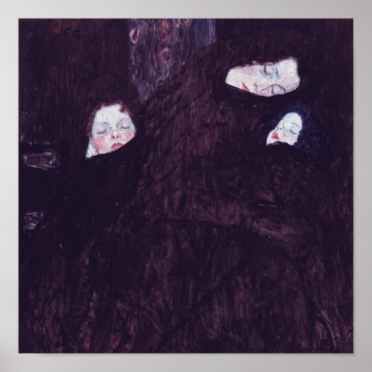 Mutter mit zwei Kindern Gemälde von Gustav Klimt Poster (Vorne)