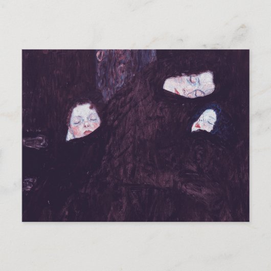 Mutter mit zwei Kindern Gemälde von Gustav Klimt Postkarte (Vorderseite)