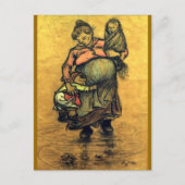 Mutter mit zwei Kindern Postkarte (Vorderseite)