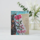 Mutter Mixed Media Collage Postkarte (Stehend Vorderseite)