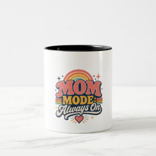 Mutter-Modus Immer An Retro Muttertag Geschenk Zweifarbige Tasse
