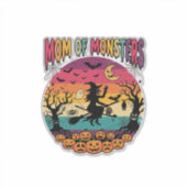 Mutter Monster Halloween Hexe Kürbisse Fledermäuse Aufkleber (Vorderseite)
