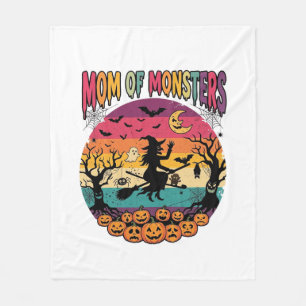 Mutter Monster Halloween Hexe Kürbisse Fledermäuse Fleecedecke