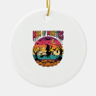 Mutter Monster Halloween Hexe Kürbisse Fledermäuse Keramik Ornament