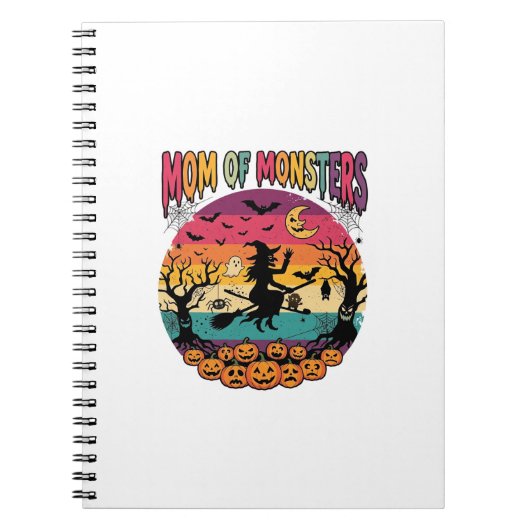 Mutter Monster Halloween Hexe Kürbisse Fledermäuse Notizblock (Vorderseite)