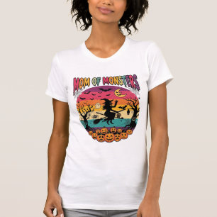 Mutter Monster Halloween Hexe Kürbisse Fledermäuse T-Shirt