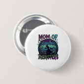 Mutter Monster Halloween Hexe Mond Kürbisse Friedh Button (Vorne & Hinten)