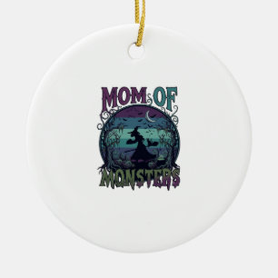Mutter Monster Halloween Hexe Mond Kürbisse Friedh Keramik Ornament