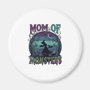 Mutter Monster Halloween Hexe Mond Kürbisse Friedh Magnet