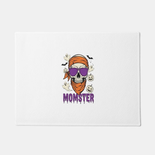 Mutter-Monster-Schädel Lustiger Halloween-Mutter Fußmatte (Vorderseite)
