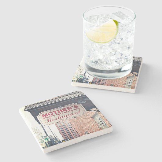 Mütter, Mütter Restaurant Untersetzer, New Orleans Steinuntersetzer (Seitenansicht)