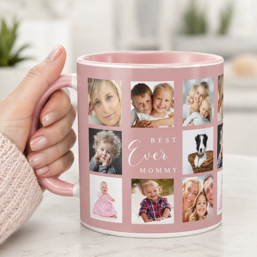 Mutter Mutti Fotocollage dusty rose pink Tasse