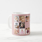 Mutter Mutti Fotocollage staubrosa pink Kaffeetasse (Vorderseite Links)