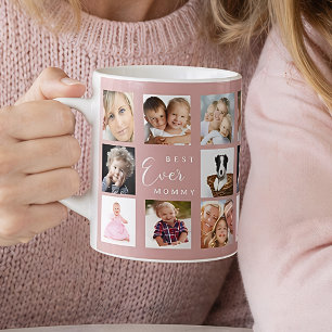 Mutter Mutti Fotocollage staubrosa pink Kaffeetasse