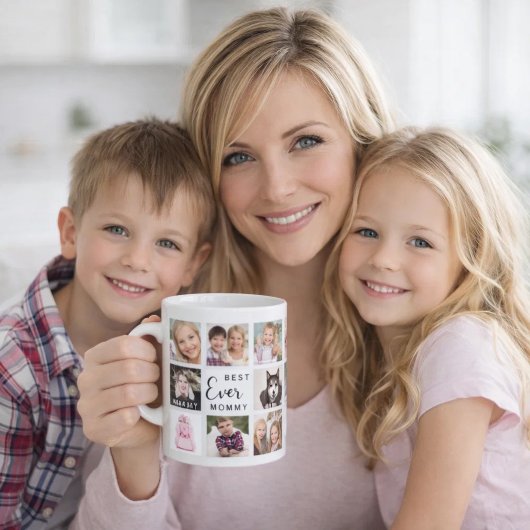 Mutter Mutti Fotocollage weiß schwarz Kaffeetasse