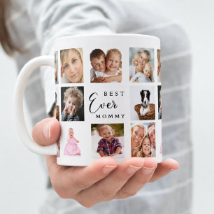 Mutter Mutti Fotocollage weiß schwarz Kaffeetasse