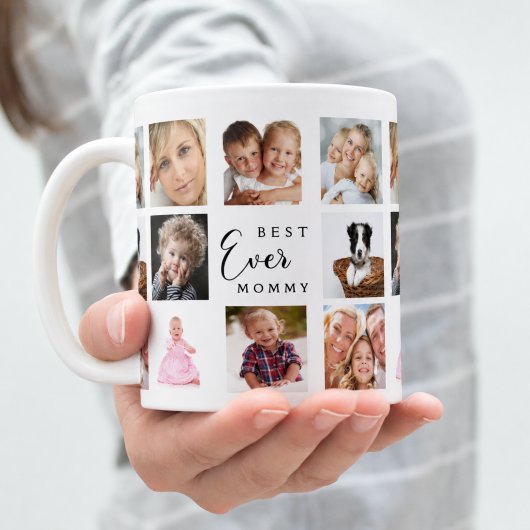 Mutter Mutti Fotocollage weiß schwarz Kaffeetasse
