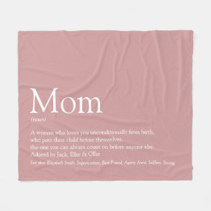 Mutter Mutti Mama Definition Staubige Rose Pink Fleecedecke