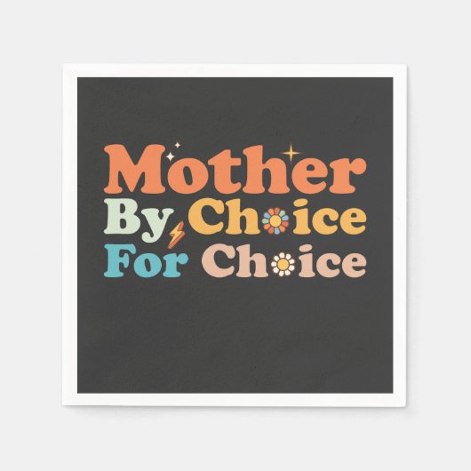 Mutter nach Wahl Groovy Retro Serviette (Vorderseite)