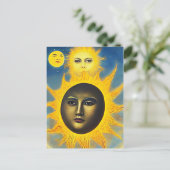 Mutter Natur New Sun Original Himmelskunst Postkarte (Stehend Vorderseite)
