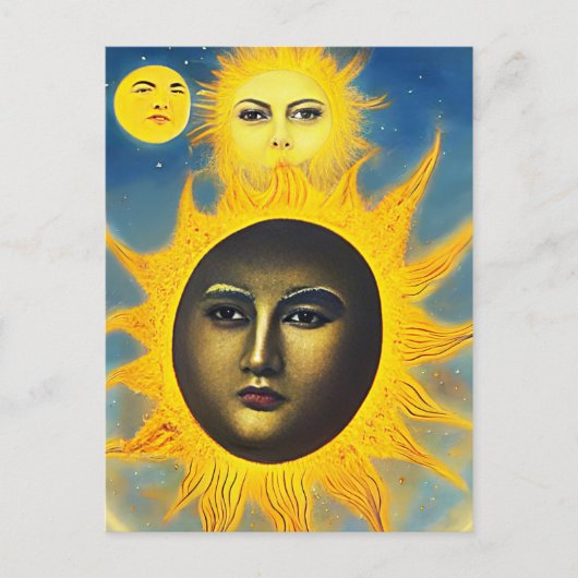 Mutter Natur New Sun Original Himmelskunst Postkarte (Vorderseite)