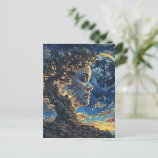Mutter Natur Tree Fantasy Postkarte (Stehend Vorderseite)