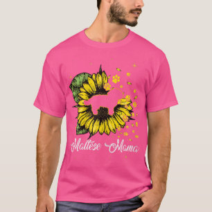 Mütter Niedlich Mama Sunflower Hund Mama Mütter T-Shirt