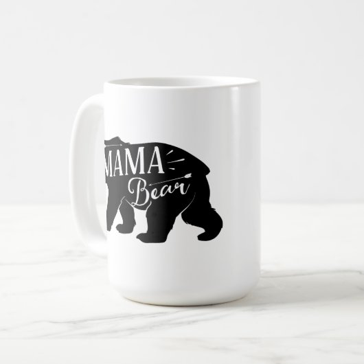 Mutter Novelty Bear Funny Retro Kaffeetasse (Vorderseite Links)