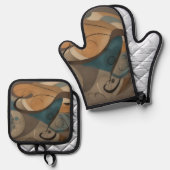 Mütter Ofenhandschuh & Topflappen-Set (Vorderseite/Rückseite)