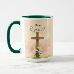 Mutter Ostern Freue dich Kreuz und Lilien Tasse