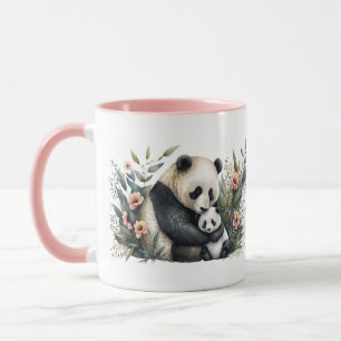 Mutter-Panda-und-Jungtier-Tasse Tasse