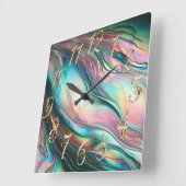 Mutter Perle mit großen Zahlen Quadratische Wanduhr (Winkel)