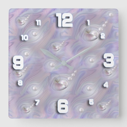 Mutter Perlen, die einer Perle die Geburt gibt Quadratische Wanduhr (Vorderseite)