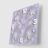 Mutter Perlen, die einer Perle die Geburt gibt Quadratische Wanduhr (Winkel)