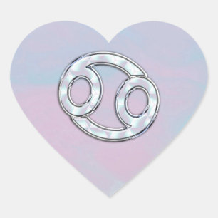 Mutter Perlkrebs Zodiac-Signatur-Dekoration Herz-Aufkleber